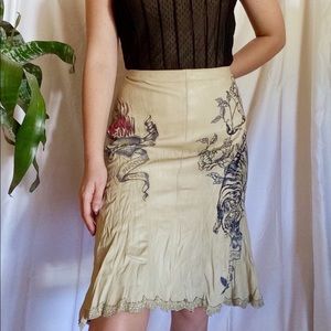 Roberto Cavalli leather skirt